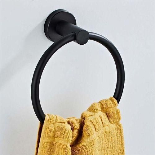 Round Towel Rings Bathroom Hand Towel Holder Hanger Black