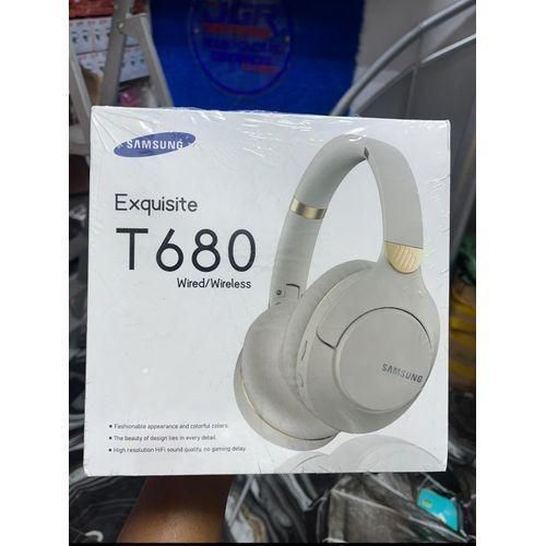 T680 Headphone - Comfortable Cushioned Ear Cups, Gaming Headphone - Compatible with Smartphones & Computers, - Modern Headset ( Black )