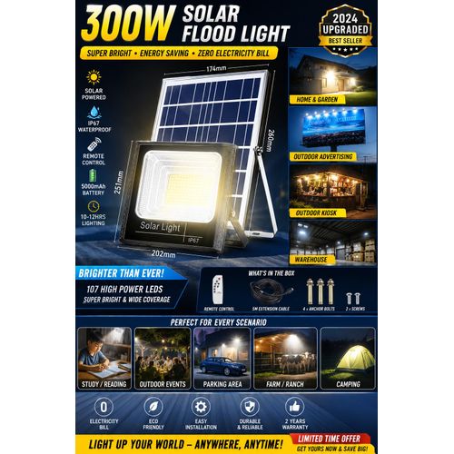 300w Flood light with External Panel