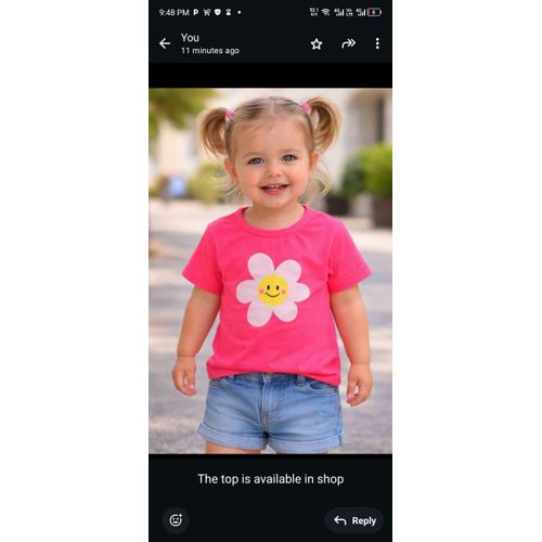 Pink kids classic top