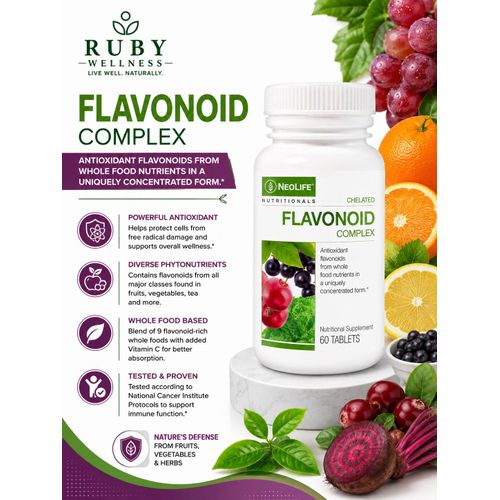 WELLNESS NUTRITION Flavonoid Complex Whole-Food Antioxidant Water-Soluble Cellular Support - 60 Tablets