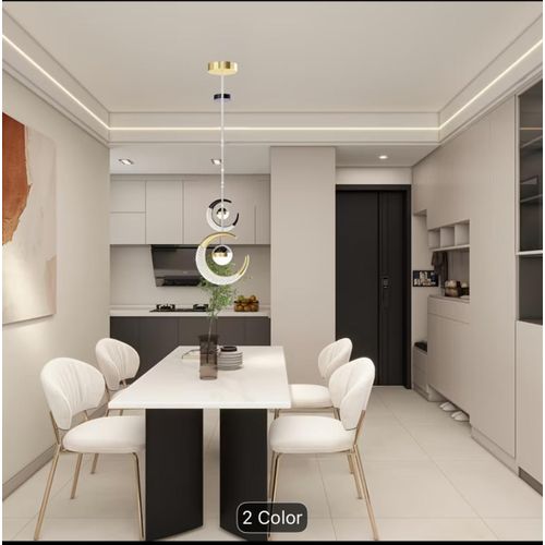 Chandelier, Modern and Simple Oval/round Small Hanging LED Three-color Variable Light for Dining Room, Living Room, Background Wall, Corridor and Bedroom