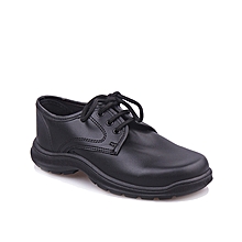 Kids Leather School Shoes - Black