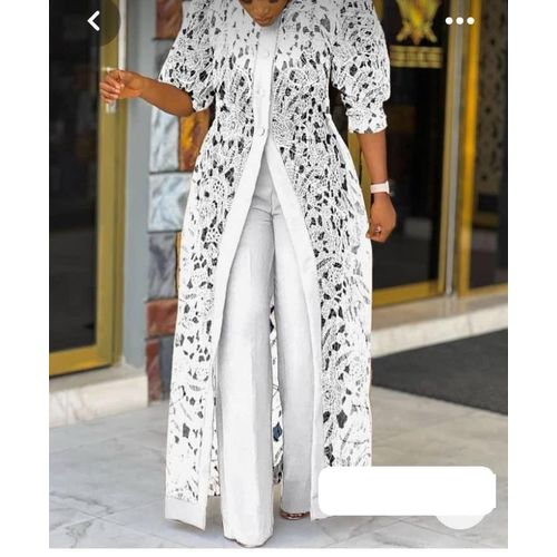 WOMEN'S KIMONO LACE JACKET AND PANT