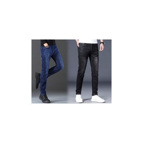 2in1 Smart Jean Trouser For Men-Black And Blue
