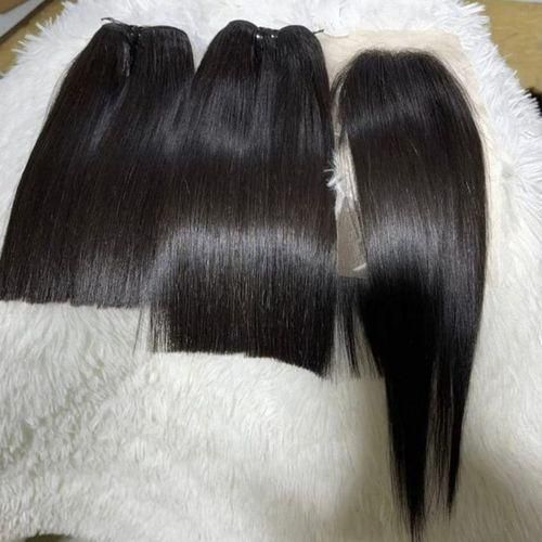 Natural Color Vietnam Bone Straight Hair With Closure