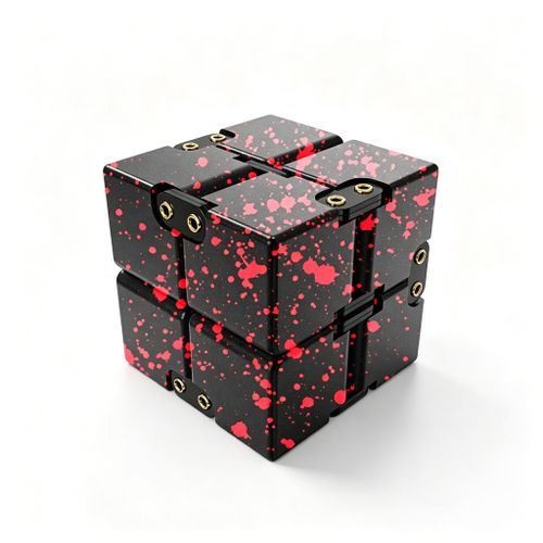 Metal Infinity Cube Fidget Toy Adults, Aluminum Magic Cube with Storage Case, Heavy Sturdy Anti-Stress Anti-Anxiety Finger Toy