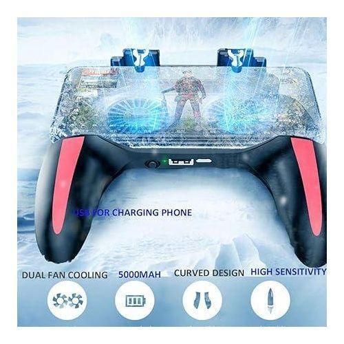 H10 Double Fan Cooling Mobile Gamepad Gaming Joysticks with Sensitive Shooting Feel, Compatible with 4.7-6.0 inch iOS &Android Phone Accessories