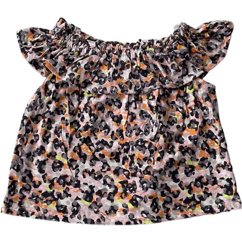 Girls leopard print ruffle top