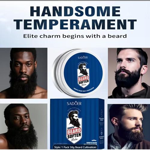 Men's Soft Beard Balm Nourish Facial Hair Grooming Wax Cream Mustache Wax Gel Enhance & Condition 'Stache Facial Hair Growth Wax Hair Growth Balm - Stimulate Thicker, Fuller Beard Boost Facial Hair Growth Gel - Accelerate Beard & Mustache Growth 50g