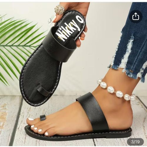 Pure leather slippers for women