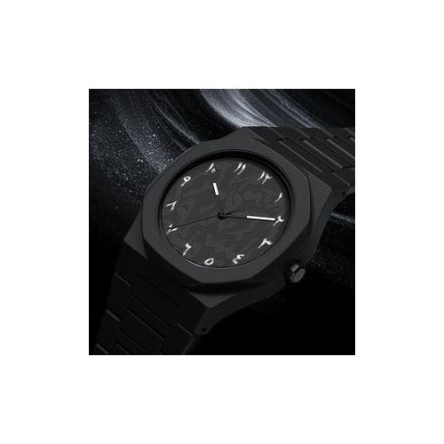 VALENZO BLACK PLASTIC STRAP BUSINESS LUXURY ARABIC WRIST WATCH FOR MEN