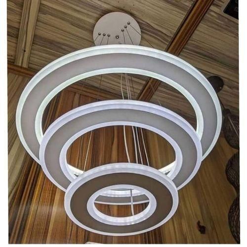 Chandalier dropping pendant light 3 Ring LED Chandelier Ceiling Light – 3 Colour Change Hanging Pendant Lamp for Living Room, Dining Room, Bedroom, Staircase, Hotel & Office