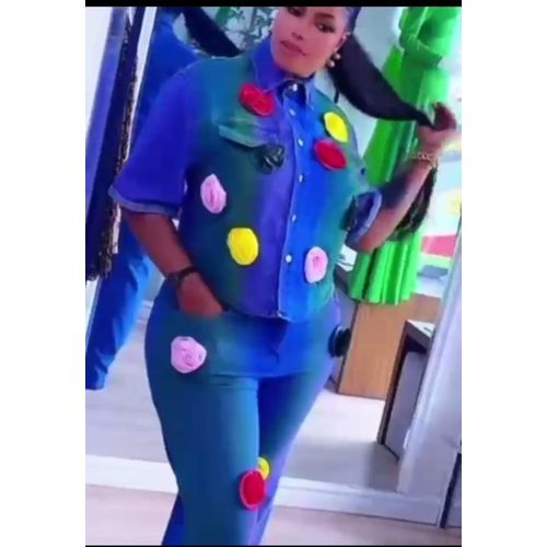 Luxury ladies jeans up and down