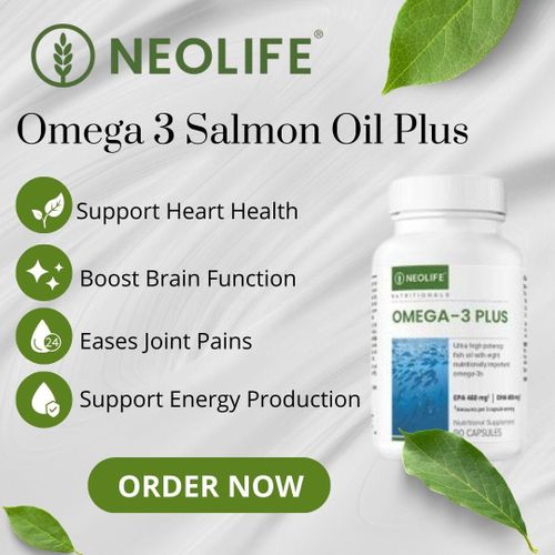 Omega-3 Salmon Oil Plus - 90 Capsules (Single) - Support vision and reduce eye fatigue, memory, healthy blood flow, focus, and mental clarity so you can stay sharp.