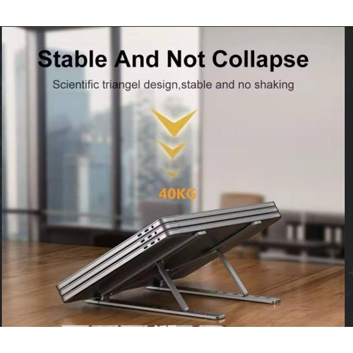 Adjustable Aluminum Alloy Laptop Stand Foldable Portable Notebook Computer Bracket with Non-Slip Lifting
