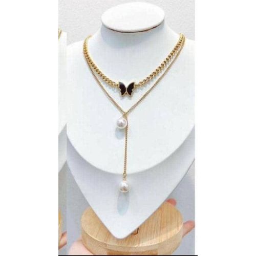 1 pc Ladies Elegant Double step necklace