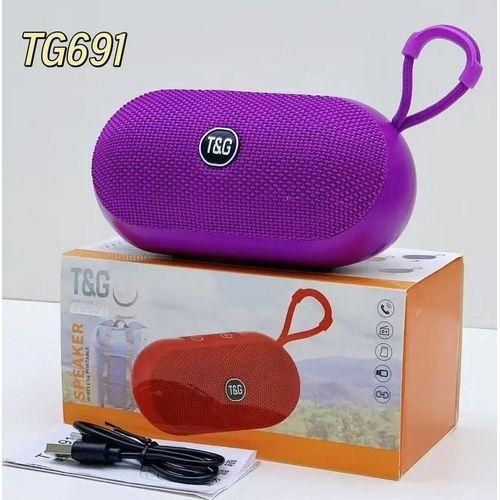 TG691 Blue Tooth Speaker Outdoor Portable Card FM Radio BT TWS Fabric Heavy Subwoofer Small Sound Wireless Speaker PURPLE