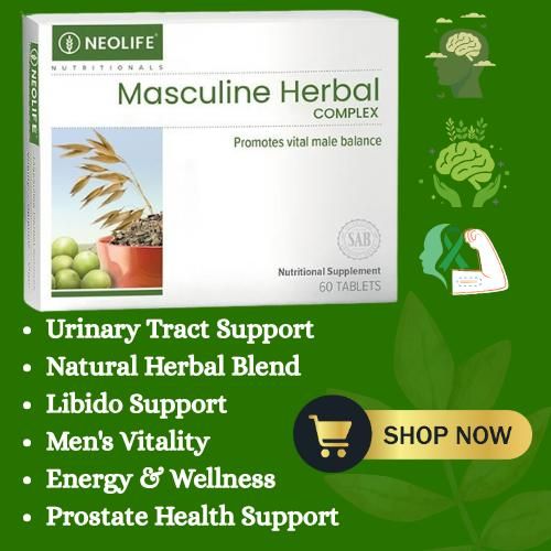 Masculine Herbal Complex – 60 Tablets , Men's Vitality and Prostate Wellness Support