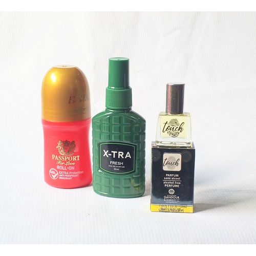 Special Perfume of 3 in 1 of Passport Roll On, Xtra Green Body Spray 50ml and Touch Yellow Concentrated Oil Perfume 5ml (all day comfort) Unisex x-tra