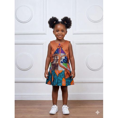 Ankara shift dress for girls.