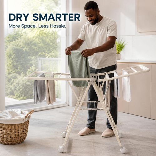Extra STRONG Rollable Clothes hanger rack dryer for clothes dryer for laundry baby cloth hanger baby cloth dryer Clothe line dryer cloth dryer hanger cloth drying hanger cloth dryer hanger stand Rollable dryer indoor/outdoor clothe hanger rack dryer