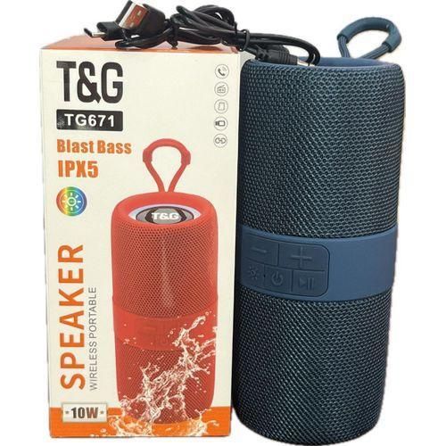 TG671 New Outdoor Wireless DJ Strong Bass HiFi Stereo Sound Outdoor BT Speaker 10W IPX5 with RGB Light BLUE