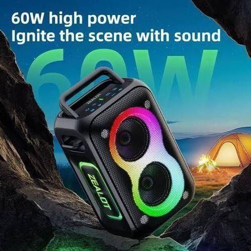 PT02 60W High power Subwoofer Bluetooth Speaker With 8000mah battery
