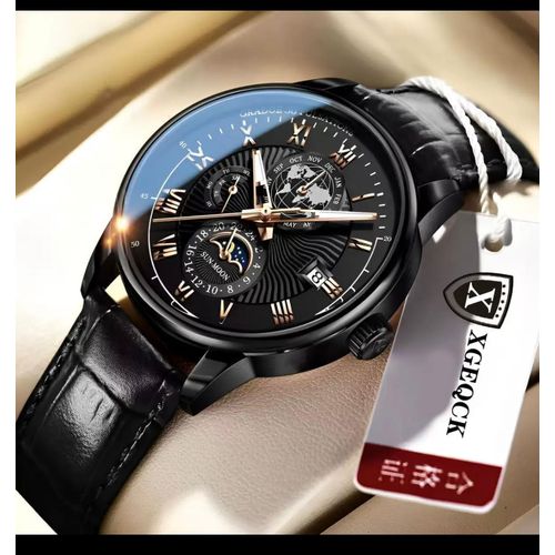 LUXURY LEATHER WATERPROOF MATURED WRISTWATCH