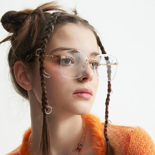 Diamond Cut Frameless Unisex Glasses + Leather Case