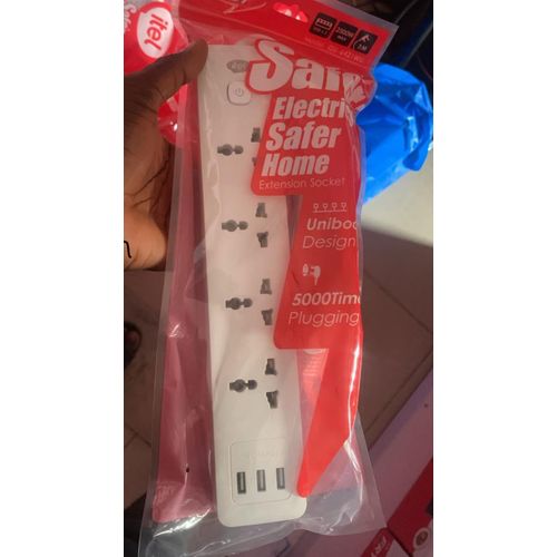 4-Way Extension Socket with 3 USB Charging Ports (3M Cable)