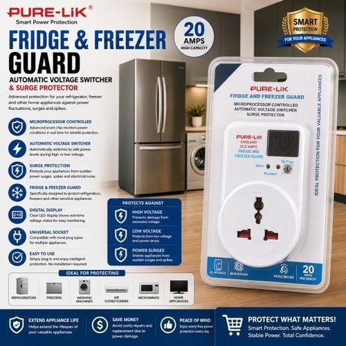 20A Fridge & Freezer Guard – Automatic Voltage Switcher & Surge Protector with Digital Display