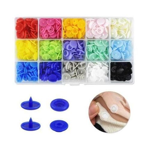 10-Colour Plastic Snap Button Fasteners Set for Garments and DIY Crafts