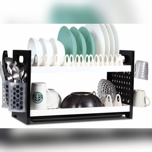 Plastic Non-Rusty Original 2 Layers Dish Rack- 22inches