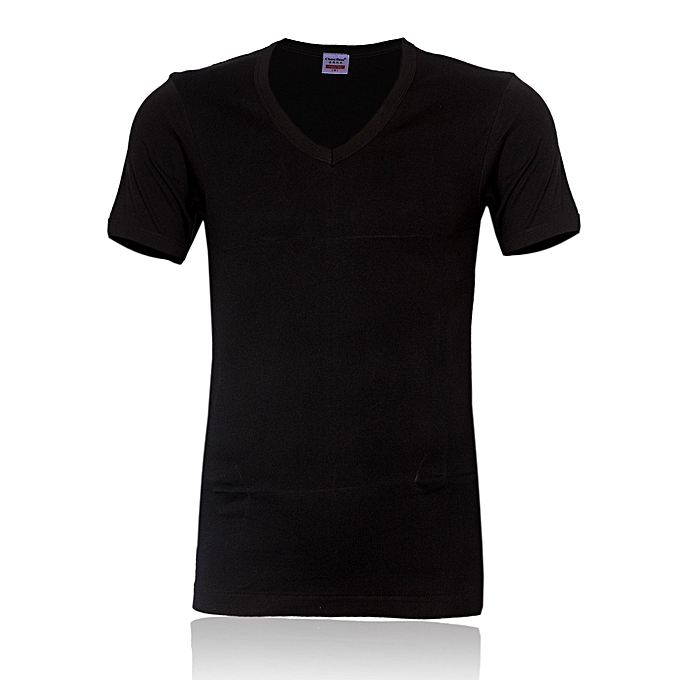 CHASE DEER T SHIRT Plain Black V-Neck | Jumia NG