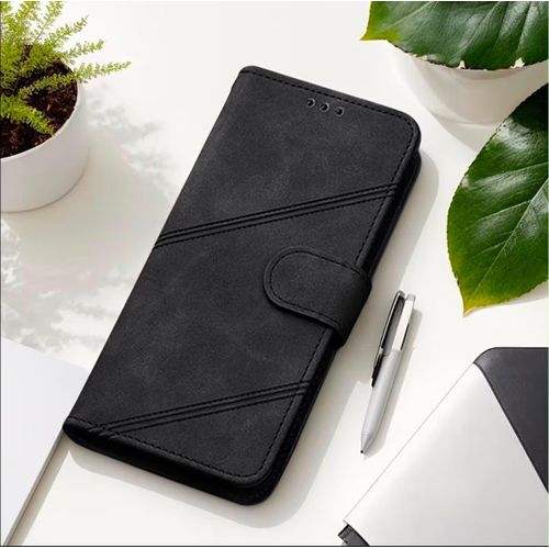 Redmi note 15 Open & Close Phone Case & Pouch RICH BOSS - High-Quality Artificial Leather Case Designed, Featuring RFID Blocking, a Card Slot, a Kickstand, And Strong Magnetic Closure, Providing Shockproof & Camera Protection ( BLACK )