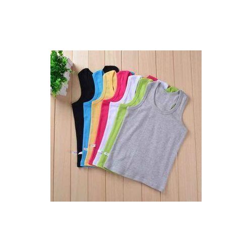 6 pcs colored teens singlet brown black white blue