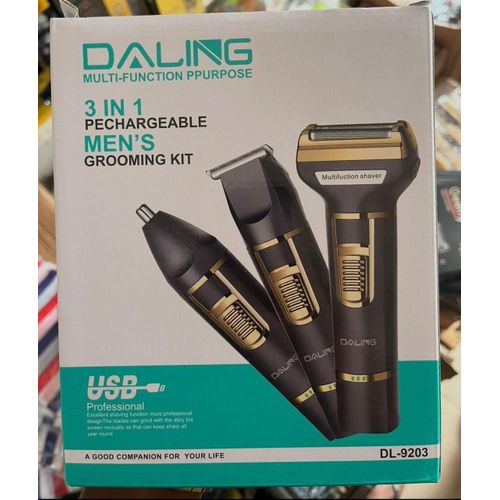 Darling Rechargeable Hair Clipper, Noise Trimmer & Hair Trimmer ( 3 in 1 ) - Hair Cutting Machine Set 3 in 1 Cordless Rechargeable Hair Trimmer, Nose Trimmer, Barber Shop Shaver. ( DL - 9203 )