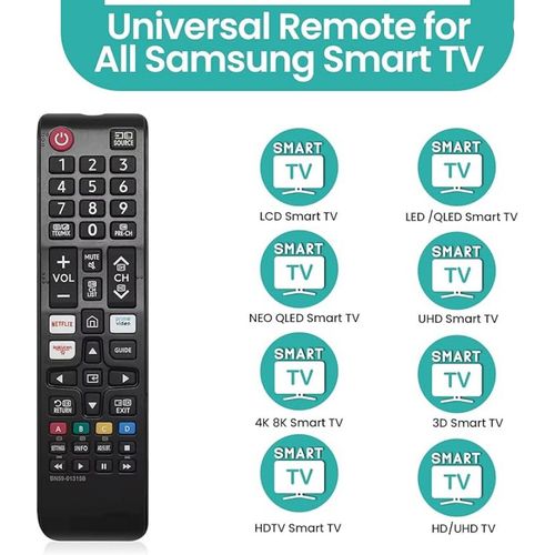 Smart TV with Netflix & Prime Video Button, Universal Replacement Remote Controller Compatible with 3D, HDTV, UHD, LCD, LED, Smart TVs for All Models