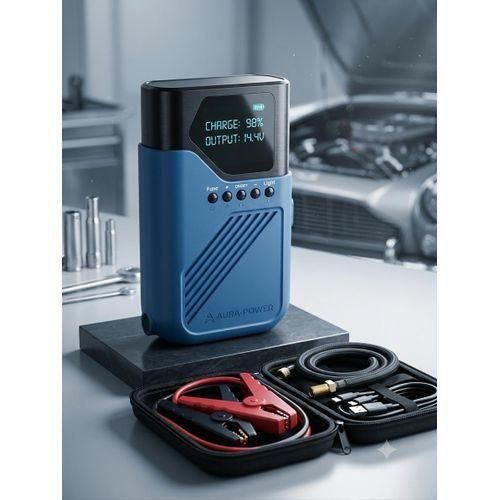 4-in-1 Essential Car Gadget - Car Jump Starter, Tyre Inflator, Power Bank, Emergency Lighting
