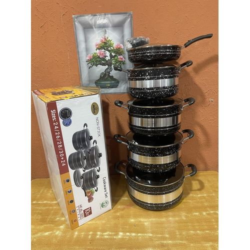 5PCS HOFFNER THICKENED ALUMINUM NONSTICK COOKWARE/POT SET WITH FRYPAN