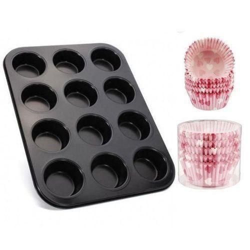 12 Cavity Cupcake / Muffin Pan + 100pcs Paper Liners Cake Mould