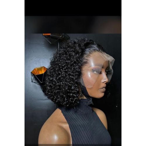 13x4Short Curly Bob Lace Front Huma Hair Wig / Jerry Curl Bob Wig