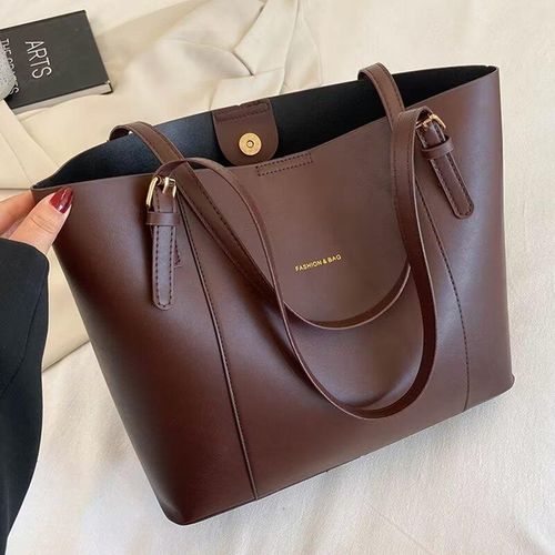 Ladies Hand Bag High Capacity Tote Bag Leather Shoulder Bag For Women Crossbody Bag Handbags Brown