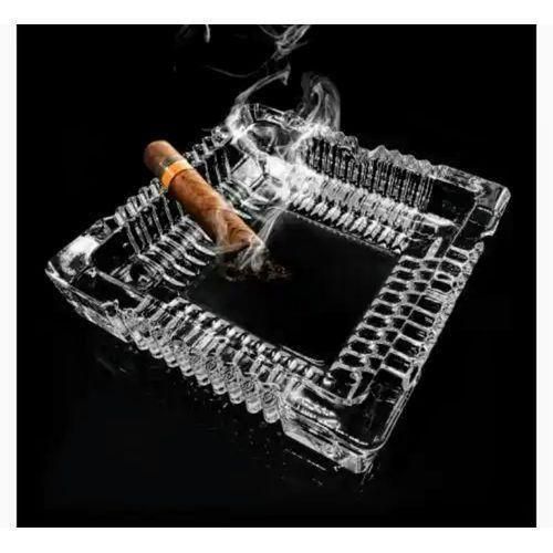1Pcs Glass Ash Tray Square Shape Ashtray Cigar