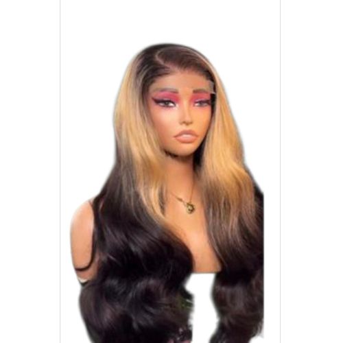 3 tone bouncy curly hair wig with 5 by5 closure 24inches