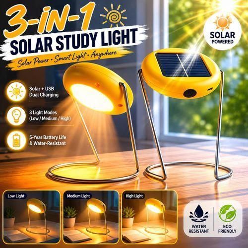 Solar LED Table Lamp - Portable Stand Reading Light with Fast Charging, 70H Long Battery Life for Camping & Lighting