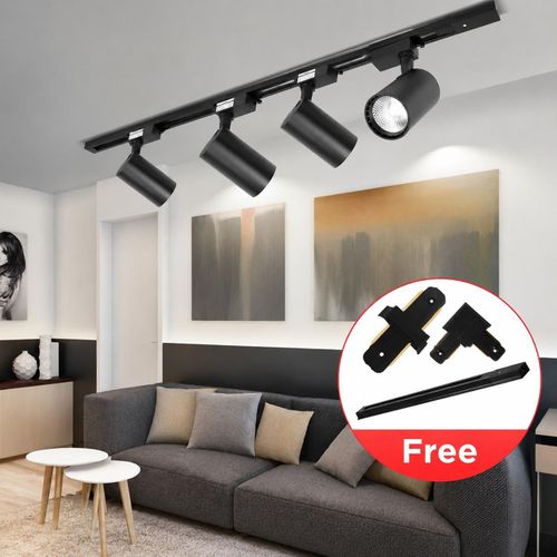 4-in-1 LED Track Light (20W / 30W / 40W) – Adjustable Tracklight Focus, Energy Saving & Super Bright Rotating Light for Shops, Studio, and all spaces