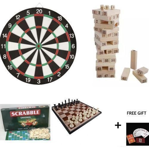 4 In 1 Board Games (Dart, Scrabble,Chess And Jnga) OFFER !!!!!