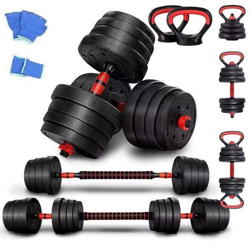 20kg 5in1 adjustable Dumbbells Barbel+ Kettlebell &Push Up Handle,+Gloves